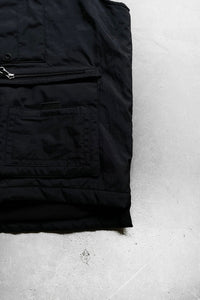 90'S NYLON CARGO VEST W/FLEECE LINER / BLACK [SIZE: L]