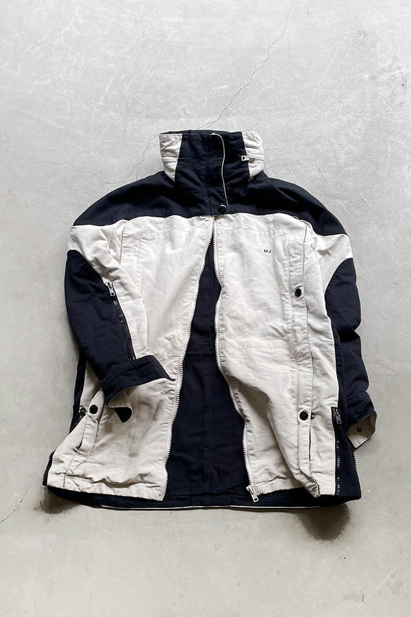 Y2K EARLY 00'S COTTON HOODIED JACKET / WHITE [SIZE: S USED]