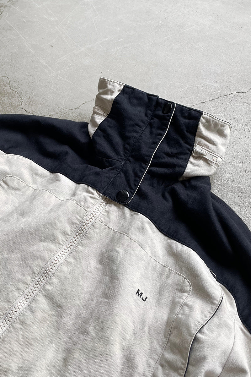 Y2K EARLY 00'S COTTON HOODIED JACKET / WHITE [SIZE: S USED]