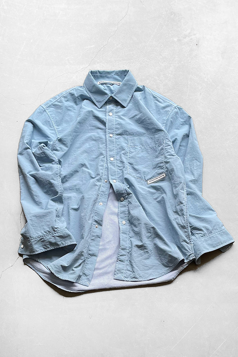 NYLON OVERSIZED SHIRT / LIGHT BLUE [SIZE: M USED ]