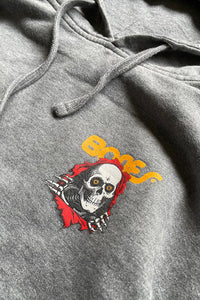 14'S BONES LOGO HOODIE SWEATSHIRT / GRAY[SIZE: S USED]