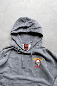 14'S BONES LOGO HOODIE SWEATSHIRT / GRAY[SIZE: S USED]