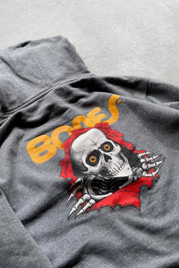 14'S BONES LOGO HOODIE SWEATSHIRT / GRAY[SIZE: S USED]