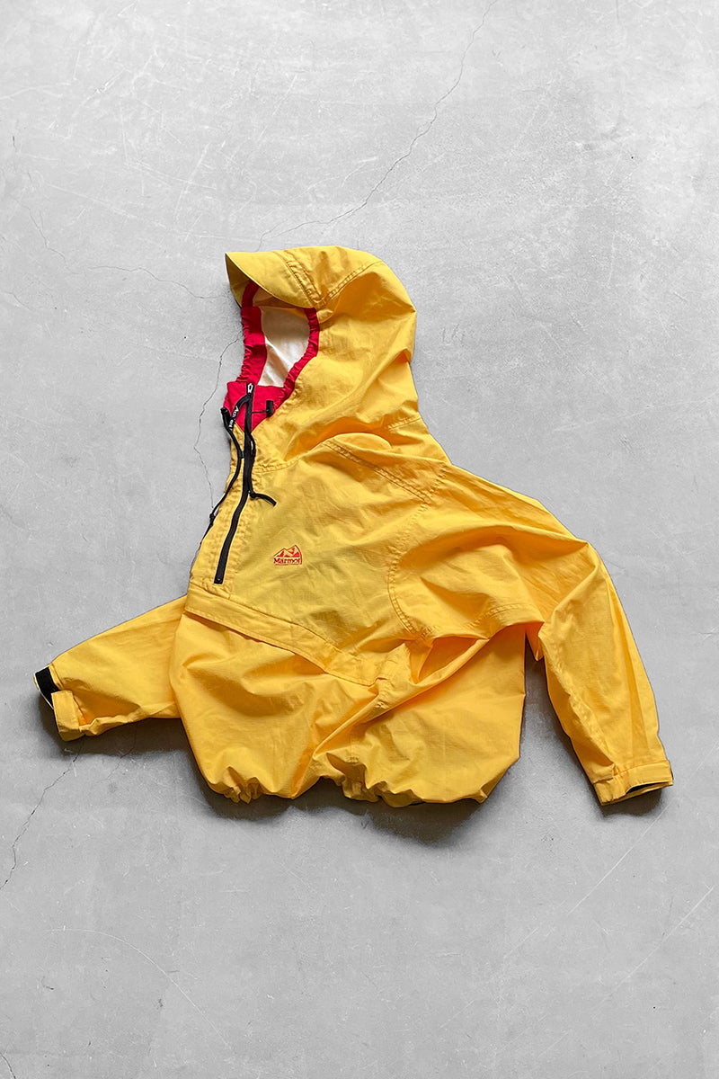 90'S NYLON ANORAK JACKET  / YELLOW [SIZE: M USED]