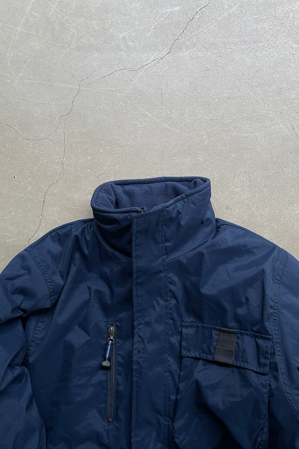 Y2K EARLY 00'S MADE IN MEXICO NYLON PUFF JACKET / NAVY [SIZE: S USED]
