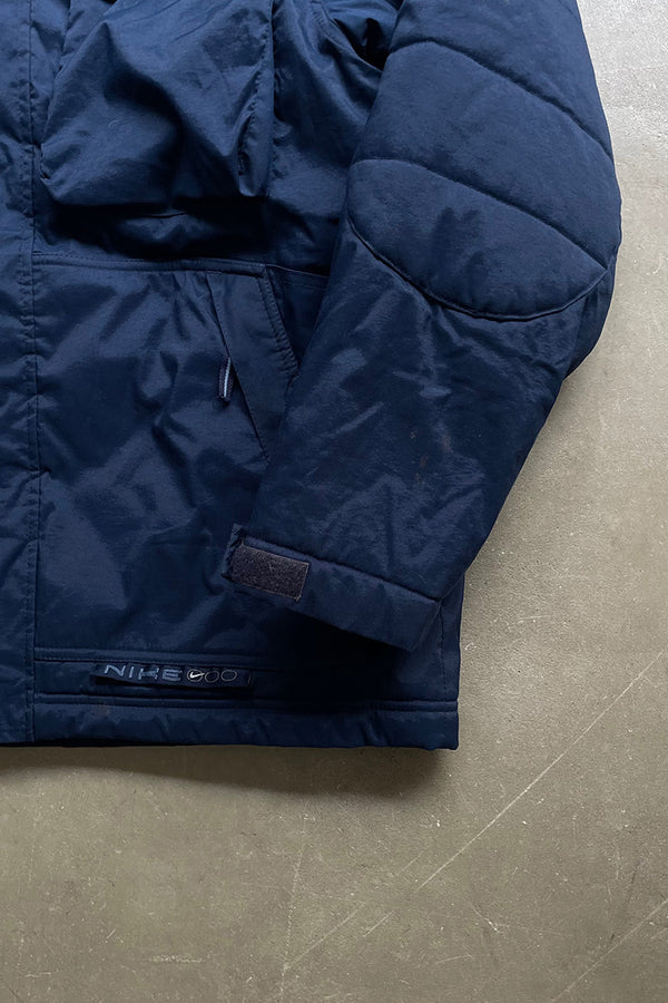 Y2K EARLY 00'S MADE IN MEXICO NYLON PUFF JACKET / NAVY [SIZE: S USED]