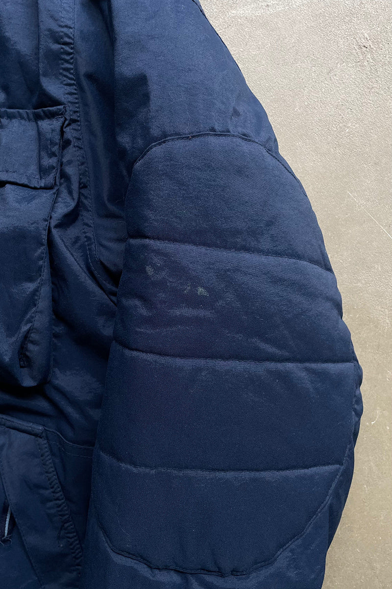 Y2K EARLY 00'S MADE IN MEXICO NYLON PUFF JACKET / NAVY [SIZE: S USED]