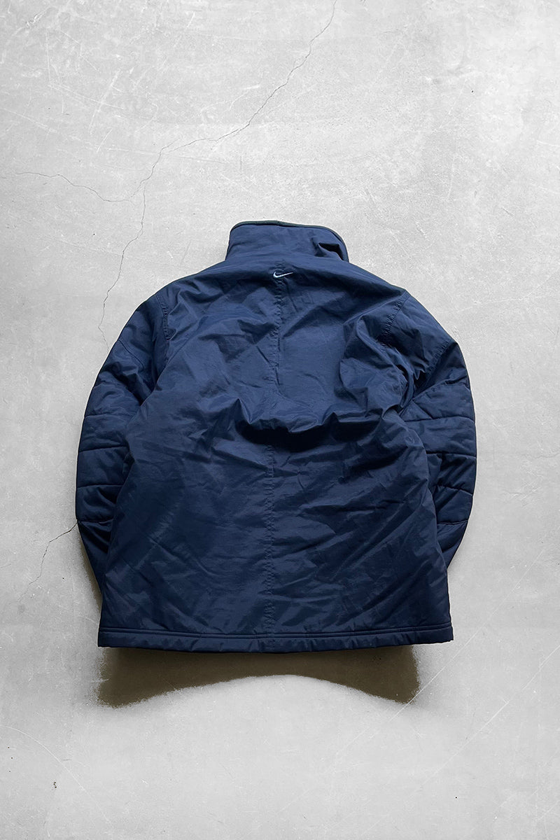Y2K EARLY 00'S MADE IN MEXICO NYLON PUFF JACKET / NAVY [SIZE: S USED]