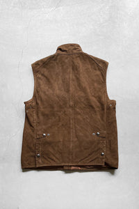 90'S SUEDE LEATHER VEST / BROWN [SIZE: L USED]