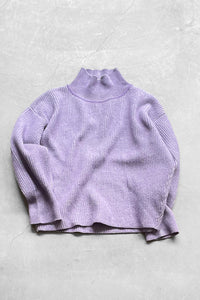 LAMBS WOOL TURTLE NECK KNIT SWEATER / PURPLE [SIZE: M USED]