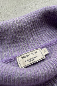 LAMBS WOOL TURTLE NECK KNIT SWEATER / PURPLE [SIZE: M USED]