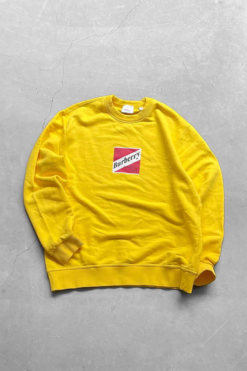 21SS PULLOVER GRAPHIC LOGO PRINT SWEATSHIRT / YELLOW [SIZE: M USED]