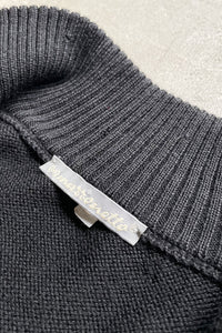MADE IN ITALY 90'S VIRGIN WOOL DRIVERS KNIT SWEATER / BLACK [SIZE: L USED]