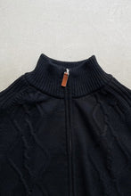 画像をギャラリービューアに読み込む, MADE IN ITALY 90&#39;S VIRGIN WOOL DRIVERS KNIT SWEATER / BLACK [SIZE: L USED]
