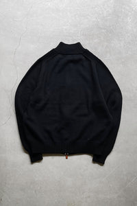 MADE IN ITALY 90'S VIRGIN WOOL DRIVERS KNIT SWEATER / BLACK [SIZE: L USED]