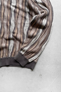 MADE IN USA 90'S 3D DESIGN KNIT PORO SHIRT / PATTERN [SIZE: L USED]