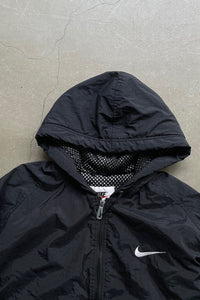 90'S ZIP HOODIE PUFF JACKET  / BLACK [SIZE: L USED]