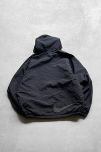 90'S ZIP HOODIE PUFF JACKET  / BLACK [SIZE: L USED]