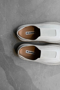 MADE IN SPAIN SLIP ON LEATHER SNEAKERS / WHITE [SIZE: 40 (25.0cm相当) USED]