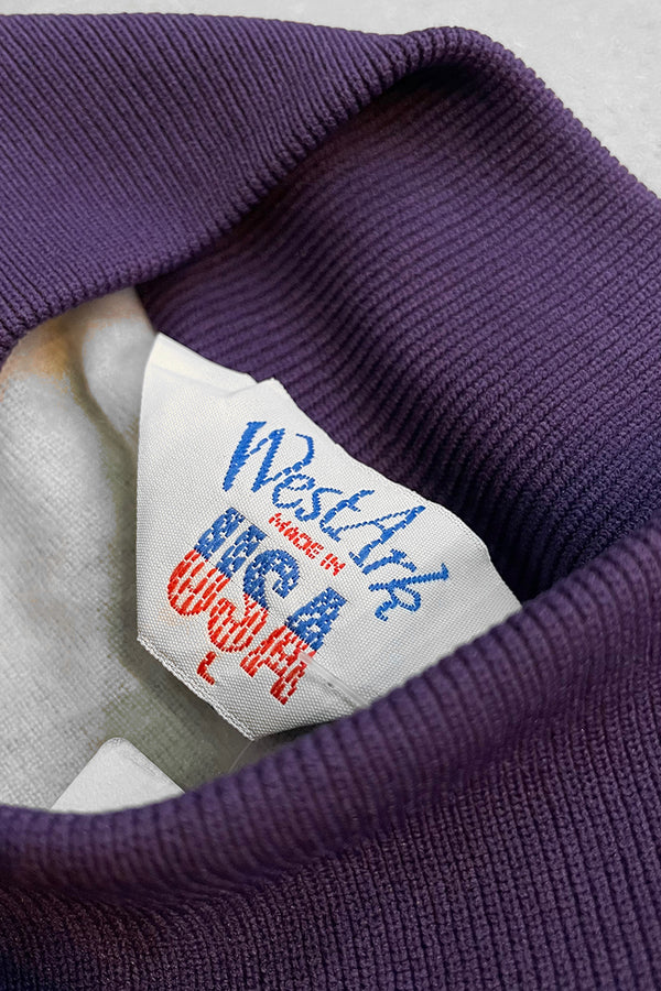MADE IN USA 80'S CHEVROLET SATIN NYLON JACKET / PURPLE [SIZE: L USED]