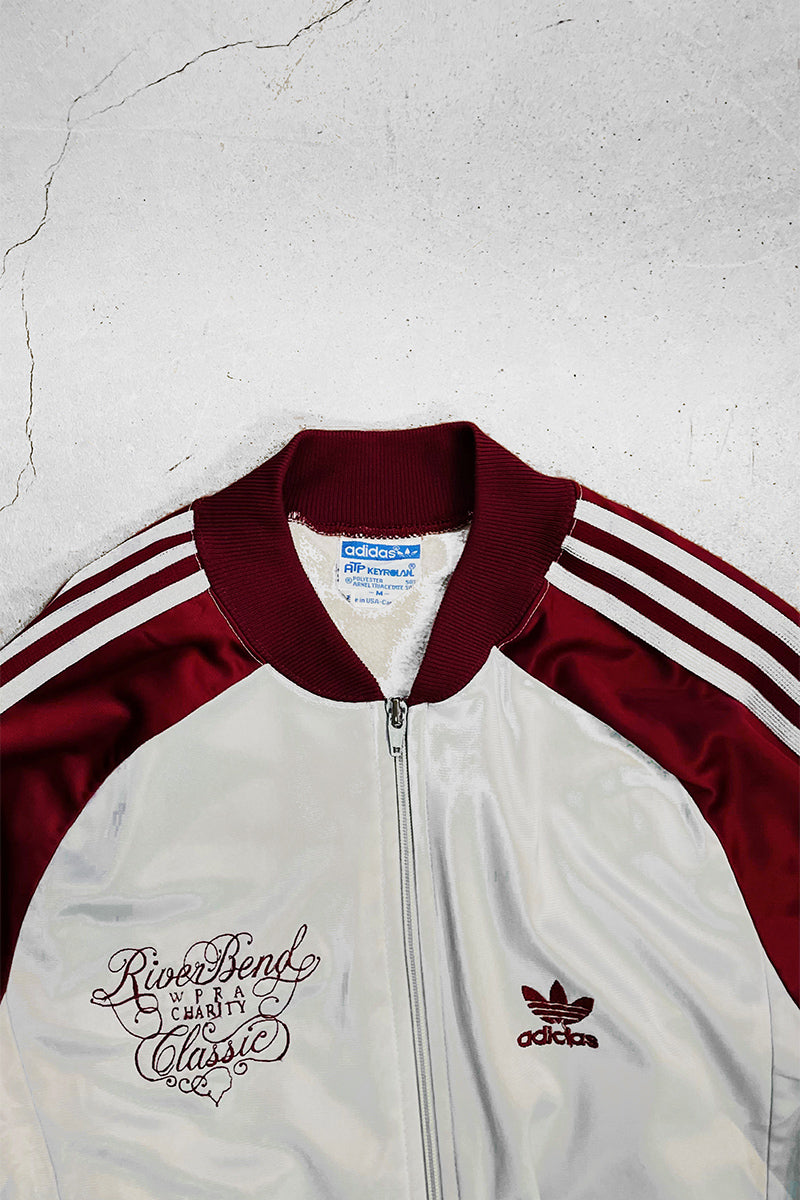 MADE IN USA 70'S ATP KEYROLAN TRACK JACKET  / SILVER/RED[SIZE: M USED]