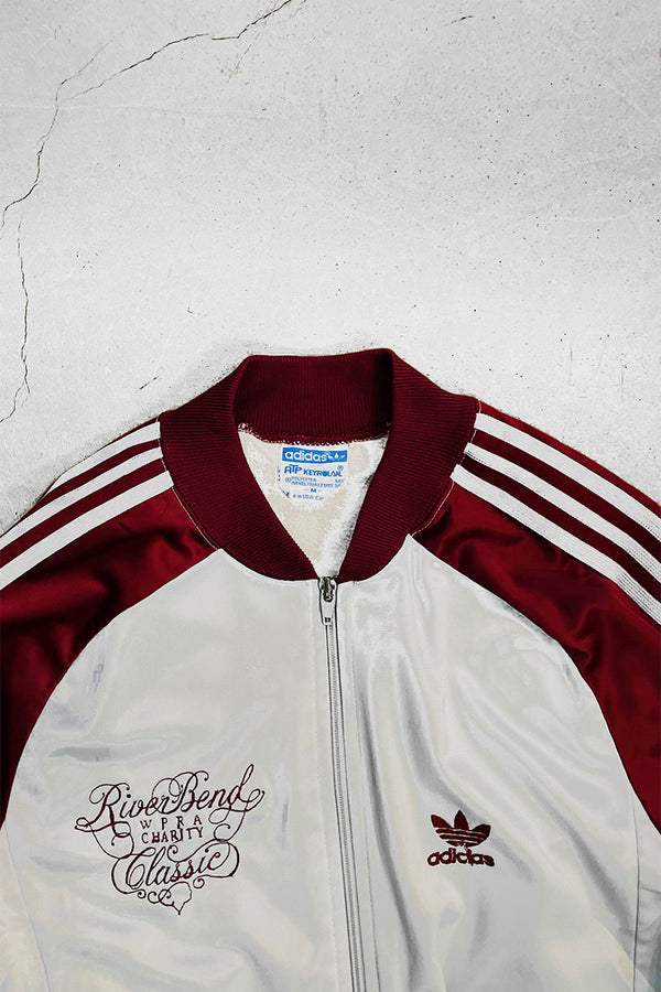 MADE IN USA 70'S ATP KEYROLAN TRACK JACKET  / SILVER/RED[SIZE: M USED]