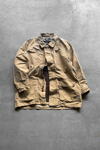 90'S SAFARI COAT W/LINER / BEIGE [SIZE: L USED]