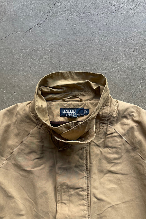 90'S SAFARI COAT WITH LINER / BEIGE [SIZE: L USED]