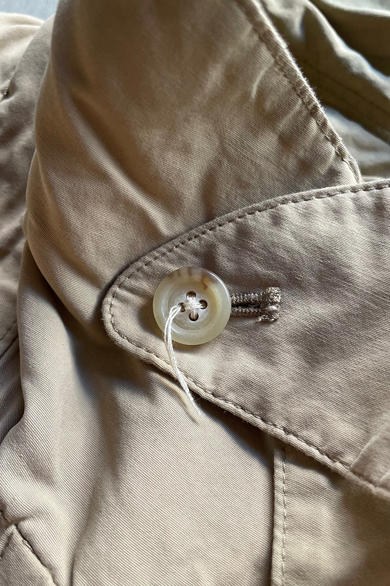 90'S SAFARI COAT WITH LINER / BEIGE [SIZE: L USED]