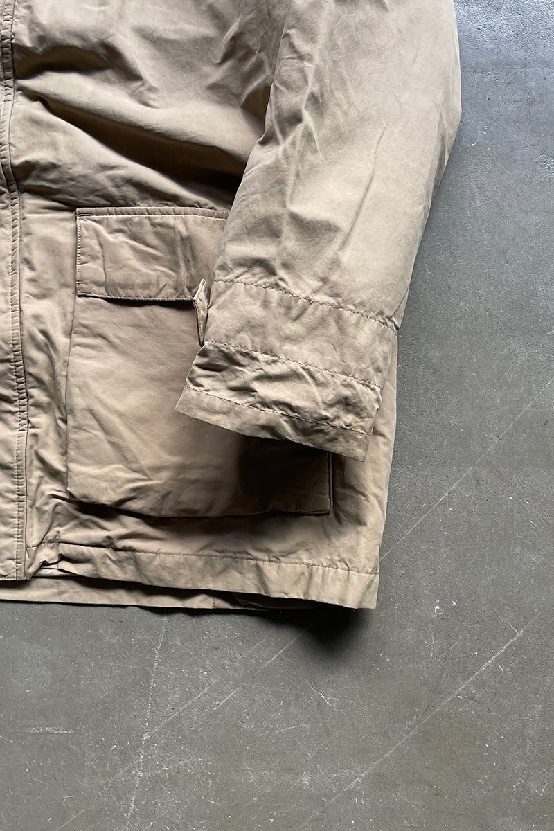 90'S SAFARI COAT WITH LINER / BEIGE [SIZE: L USED]