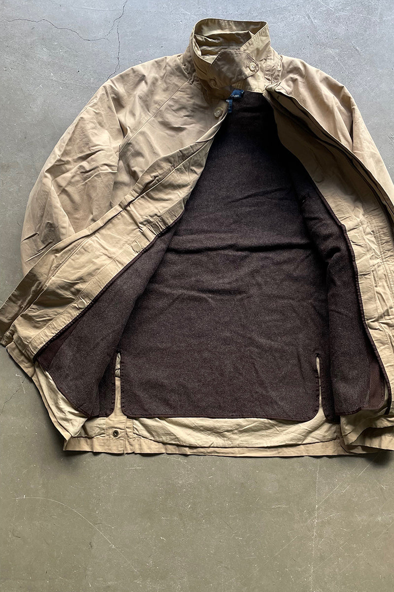 90'S SAFARI COAT WITH LINER / BEIGE [SIZE: L USED]