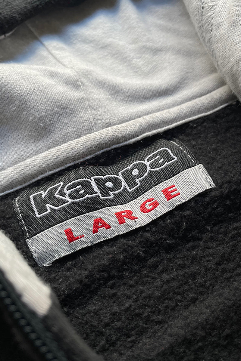 Y2K EARLY 00'S HALF-ZIP HOODIE SWEATSHIRT / BLACK [SIZE: L USED]