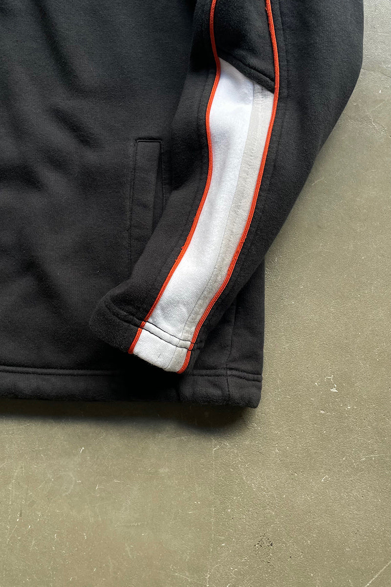 Y2K EARLY 00'S HALF-ZIP HOODIE SWEATSHIRT / BLACK [SIZE: L USED]