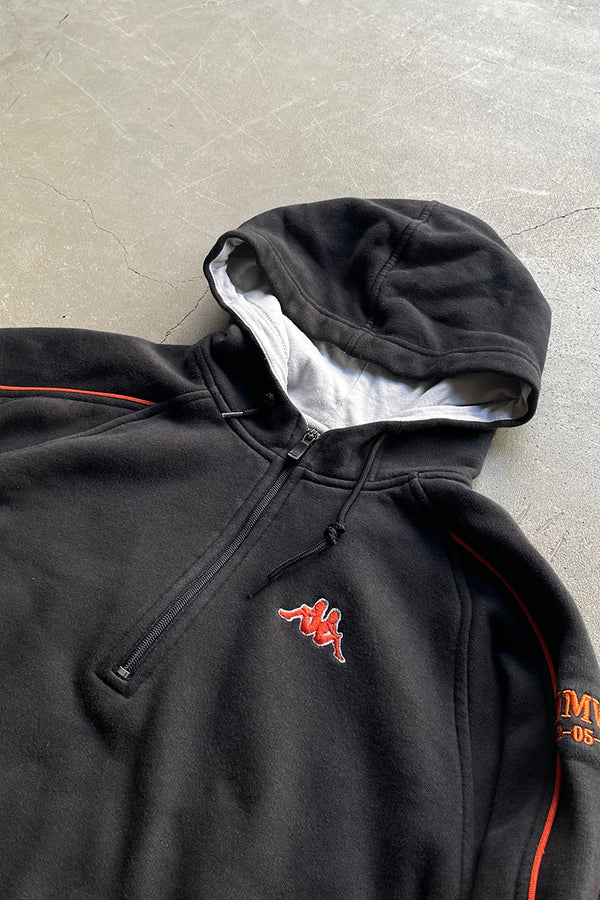 Y2K EARLY 00'S HALF-ZIP HOODIE SWEATSHIRT / BLACK [SIZE: L USED]