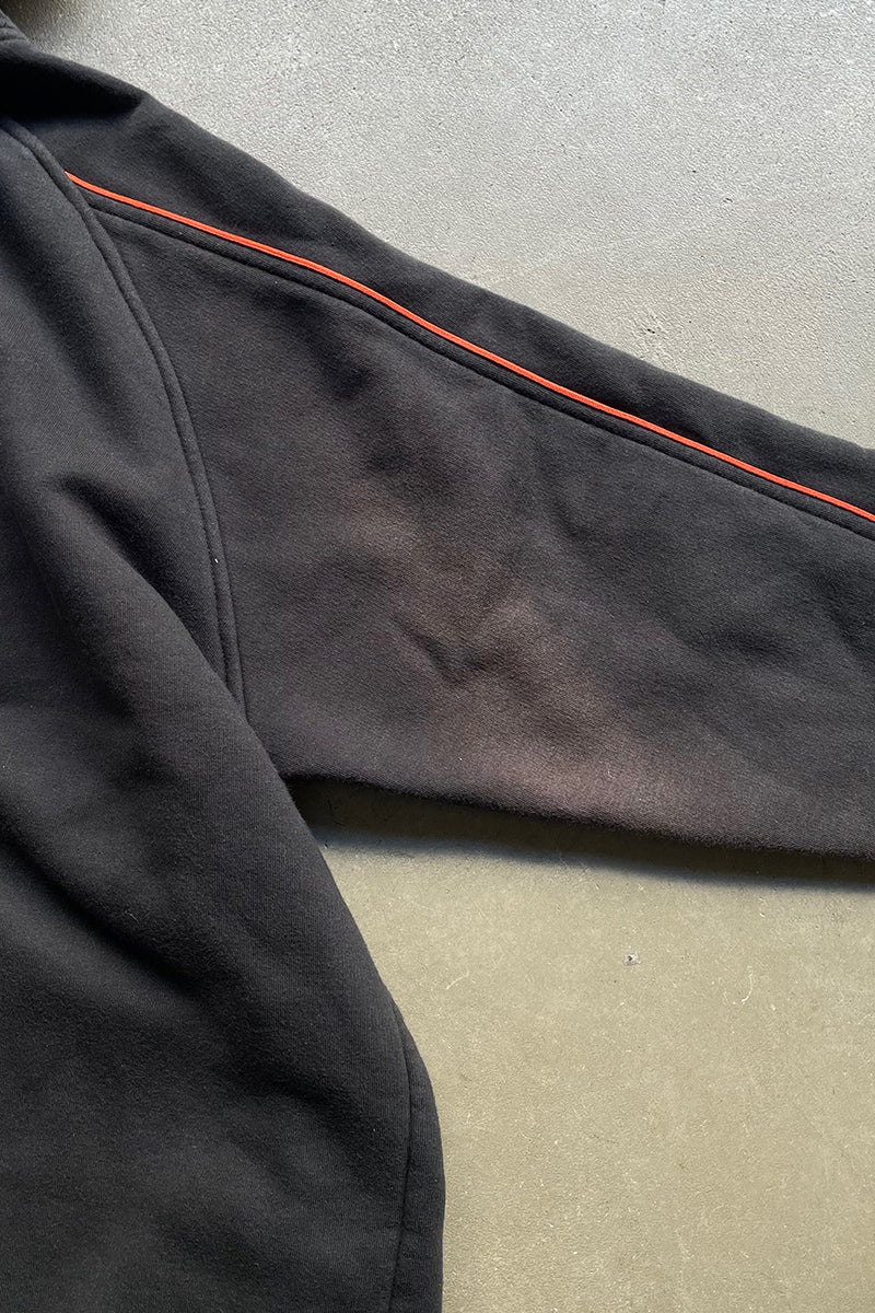 Y2K EARLY 00'S HALF-ZIP HOODIE SWEATSHIRT / BLACK [SIZE: L USED]