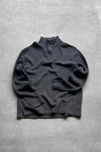 画像をギャラリービューアに読み込む, 90&#39;S HALF-ZIP COTTON KNIT SWEATER / GRAY [SIZE: M USED]
