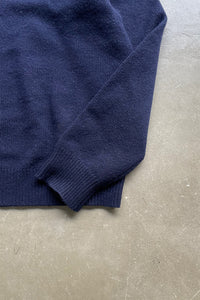 90'S EXCLUSIVE OF DECORATION HALF-ZIP CASHMERE KNIT SWEATER / NAVY [SIZE: L USED]