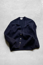 画像をギャラリービューアに読み込む, MADE IN FRANCE 90&#39;S WOOL CARDIGAN / NAVY [SIZE: M USED]
