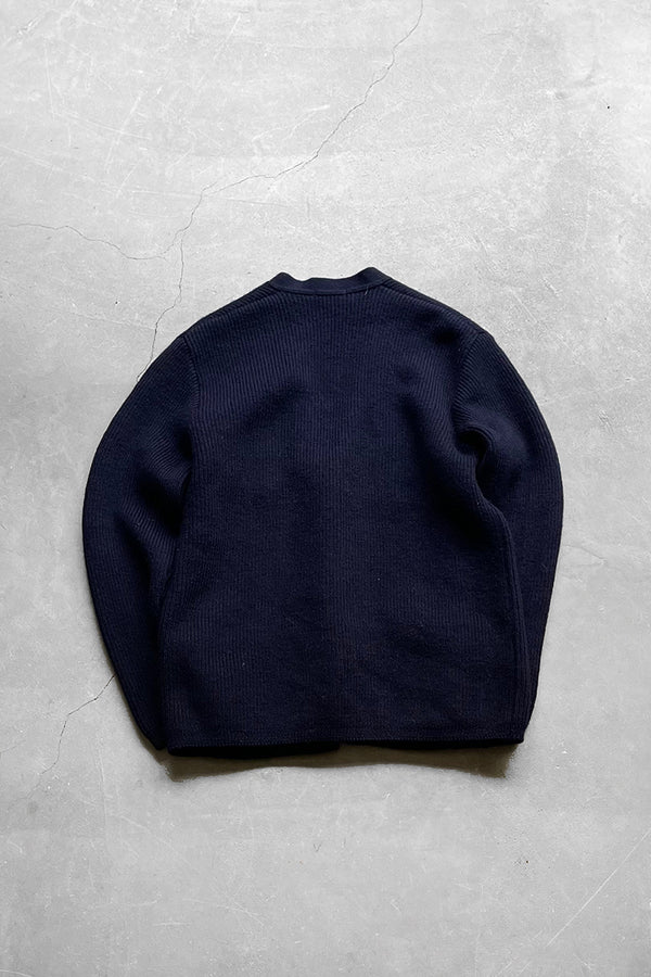 MADE IN FRANCE 90s WOOL CARDIGAN / NAVY [SIZE: M USED]