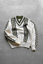 画像をギャラリービューアに読み込む, 70&#39;S WOOL V-NECK SWEATER / IVORY [SIZE: M USED]
