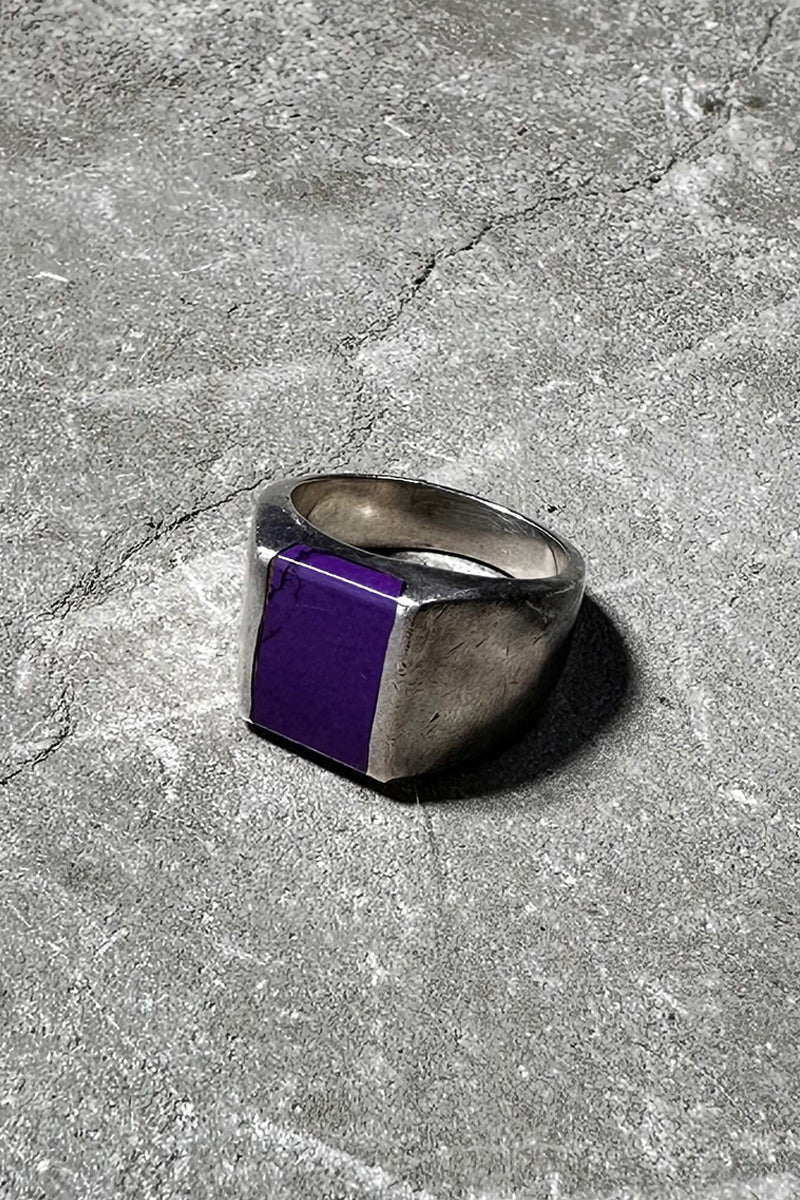 MADE IN MEXICO 925 SILVER RING W/PURPLE STONE / SILVER [SIZE: 20.5号相当 USED]