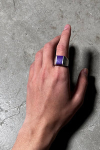 MADE IN MEXICO 925 SILVER RING W/PURPLE STONE / SILVER [SIZE: 20.5号相当 USED]