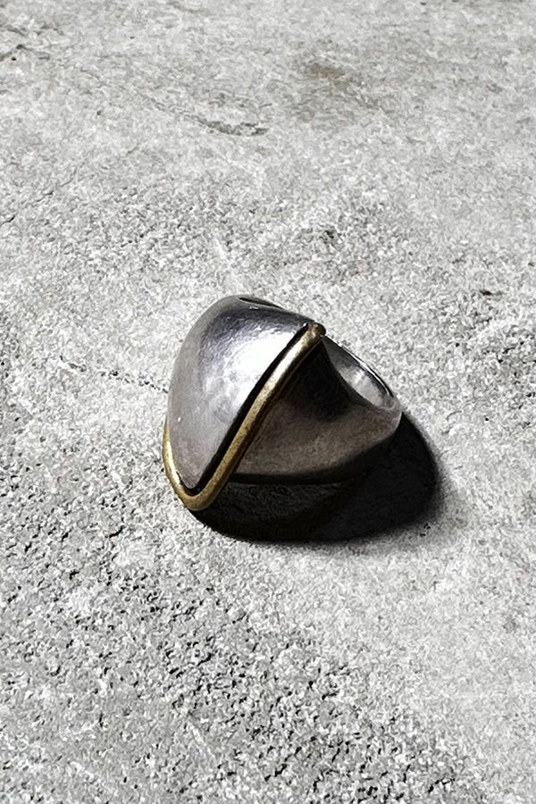 MADE IN MEXICO 925 SILVER RING W/BRASS / SILVER [SIZE: US 6.5 equivalent USED]