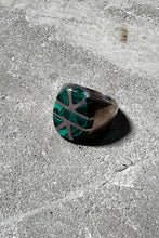 画像をギャラリービューアに読み込む, MADE IN MEXICO 925 SILVER RING W/MALACHITE [SIZE: 18号相当 USED]
