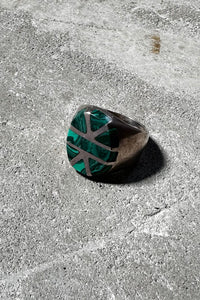 MADE IN MEXICO 925 SILVER RING W/MALACHITE [SIZE: 18号相当 USED]