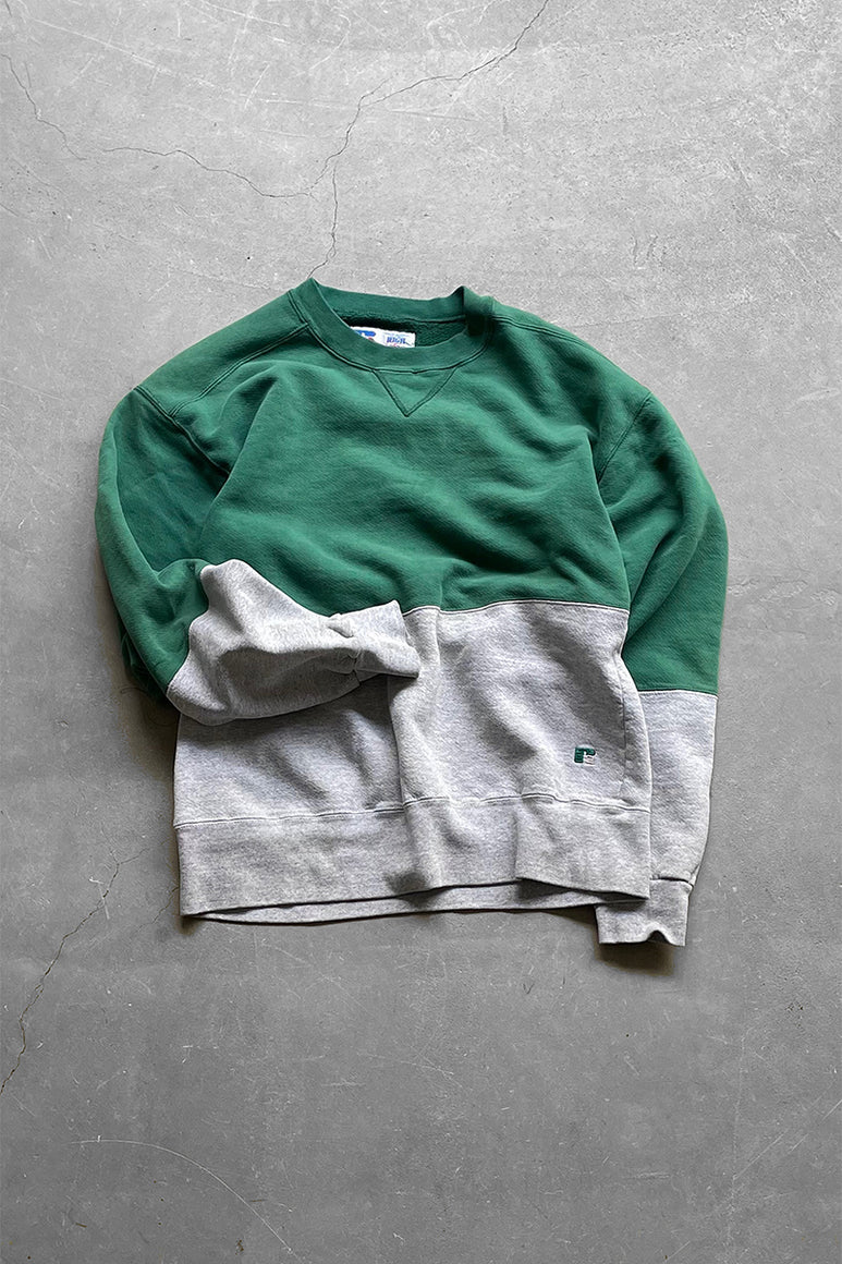 MADE IN USA 90'S HIGH COTTON SWEATSHIRT / GREEN [SIZE: M USED]