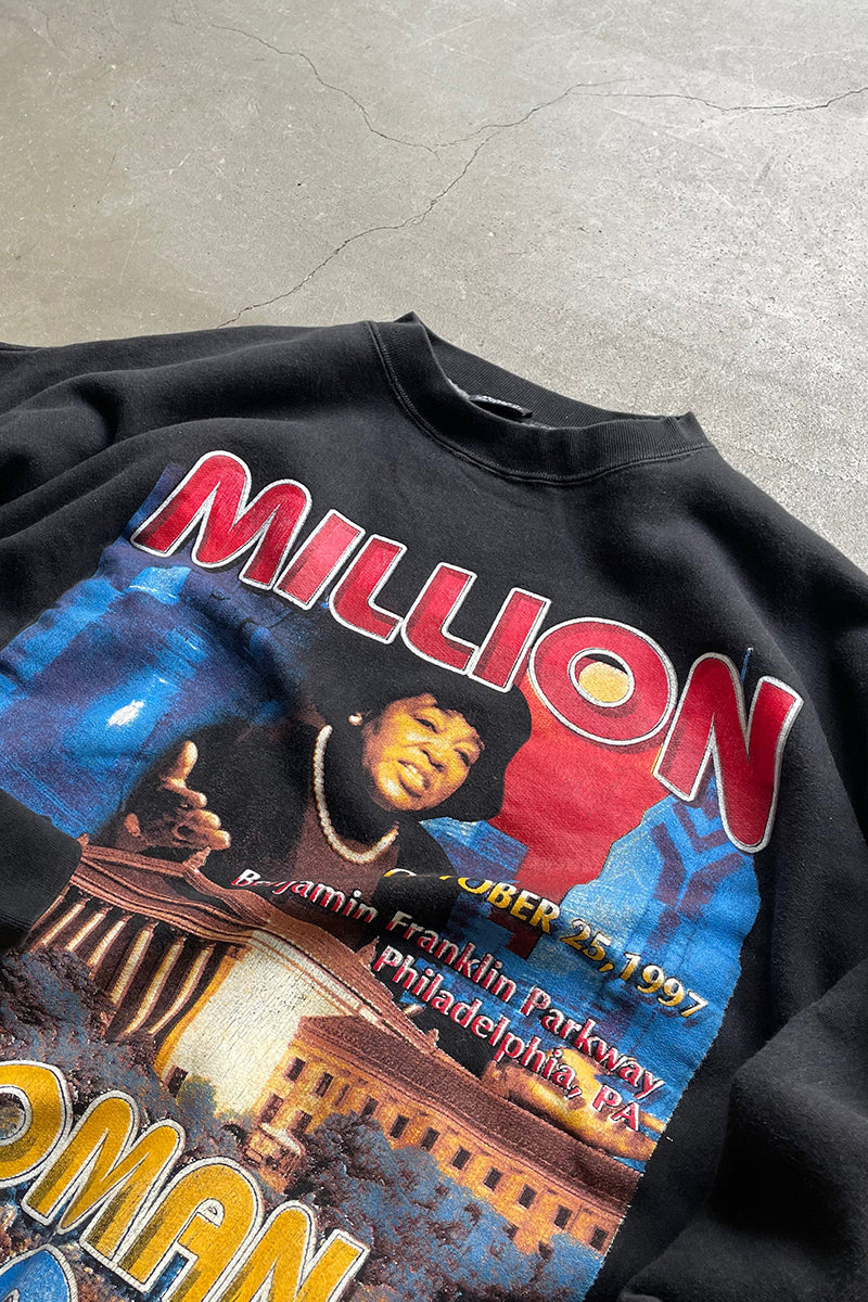 97'S MADE IN PAKISTAN MILLION MARCH SWEATSHIRT / BLACK [SIZE: XL USED]