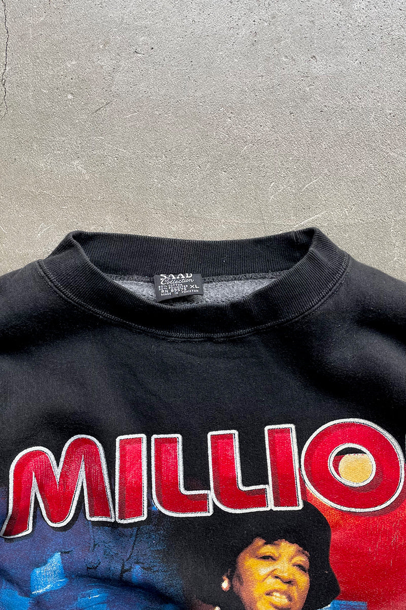 97'S MADE IN PAKISTAN MILLION MARCH SWEATSHIRT / BLACK [SIZE: XL USED]