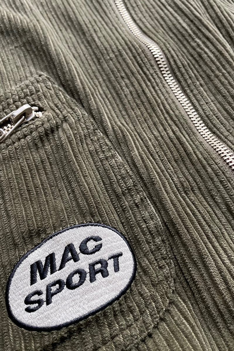 Y2K EARLY 00'S ZIP UP CORDUROY JACKET / KHAKI [SIZE: L USED]
