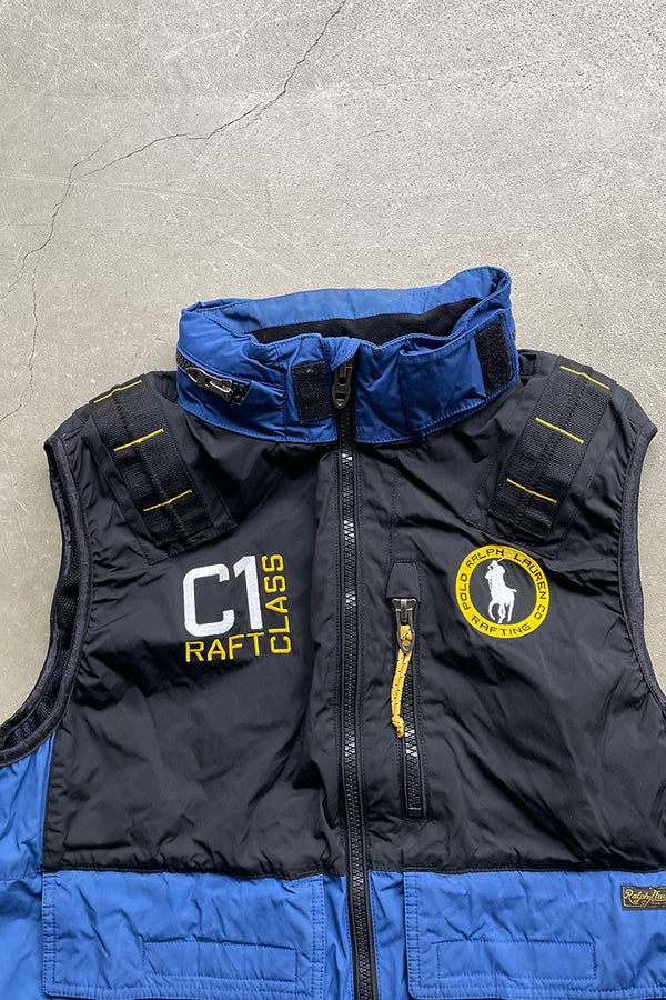 90'S RAFTING GUIDE NYLON VEST / BLACK [SIZE: XL USED]